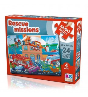 Ks Games Puzzle 24 Parça Rescue Missions Jumbo  JP 31009