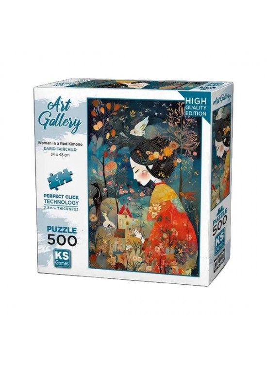 Ks Games Puzzle 500 A Woman İn Red Kimono 20070