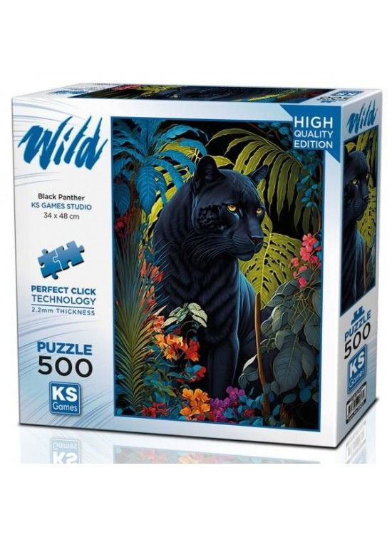 Ks Games Puzzle 500 Black Panther With A Tropical 20071
