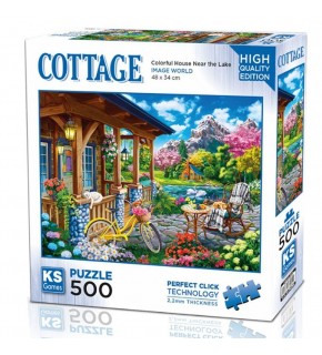 Ks Games Puzzle 500 Parça Colorful House Near The Lake 20053