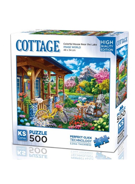 Ks Games Puzzle 500 Parça Colorful House Near The Lake 20053 Ks Games Puzzle 500 Parça Colorful House Near The Lake 20053