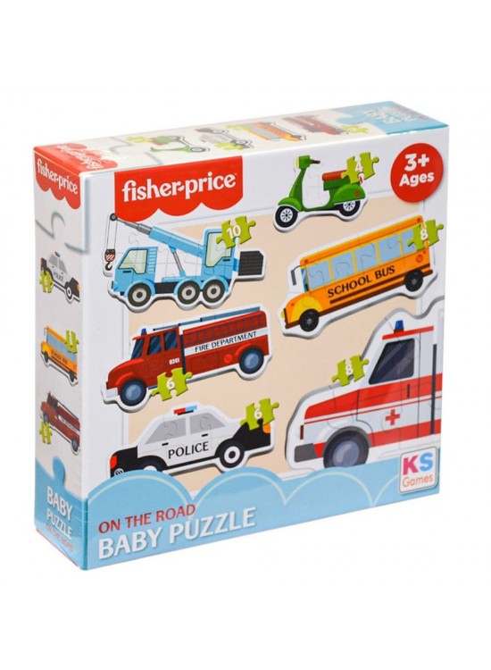 Ks Games Puzzle Fisher-Price Baby Puzzle On The Road Fp 13414