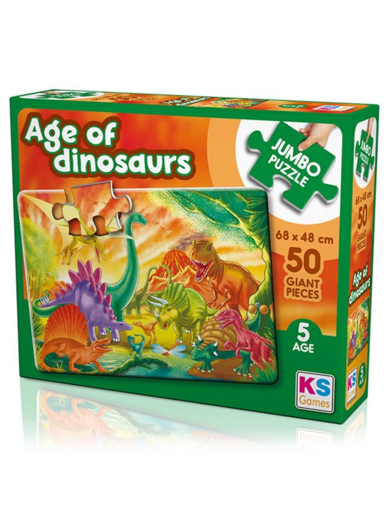 Ks Games Puzzle The Age Of Dinosaurs Jumbo Puzzle 50 Prç. Jp 31012