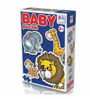 Ks Games Vahşi Hayvanlar/wild Animals 4in1 Puzzle 2/3/4/