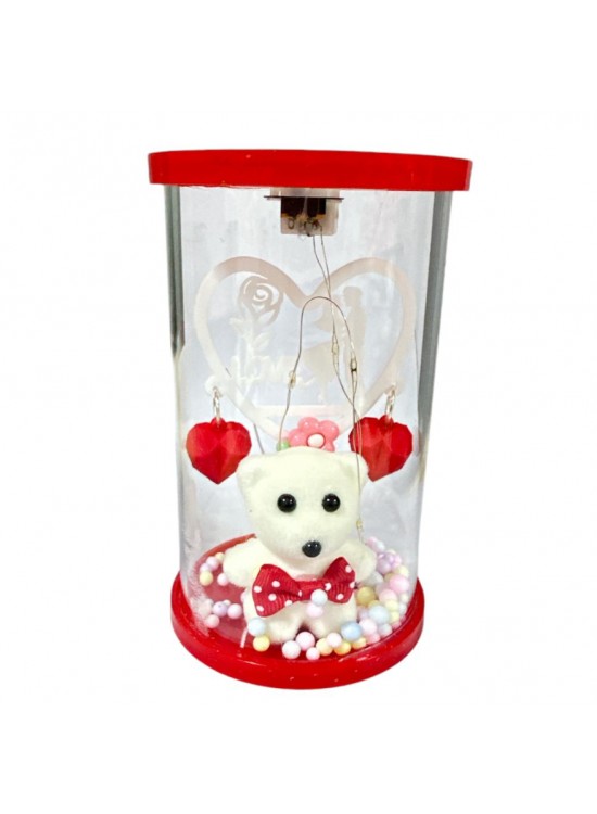 Küçük Ledli Ayıcıklı Fosforlu Gül 707