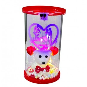 Küçük Ledli Ayıcıklı Fosforlu Gül 707