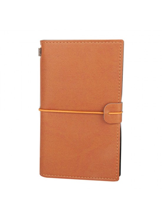 KUĞULU KAHVERENGİ TARİHSİZ DEFTER (11,5X20 CM)