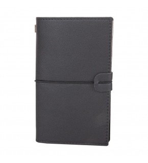 KUĞULU SİYAH TARİHSİZ DEFTER (11,5X20 CM)