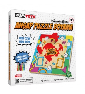 Kumtoys Ahşap Puzzle Boyama