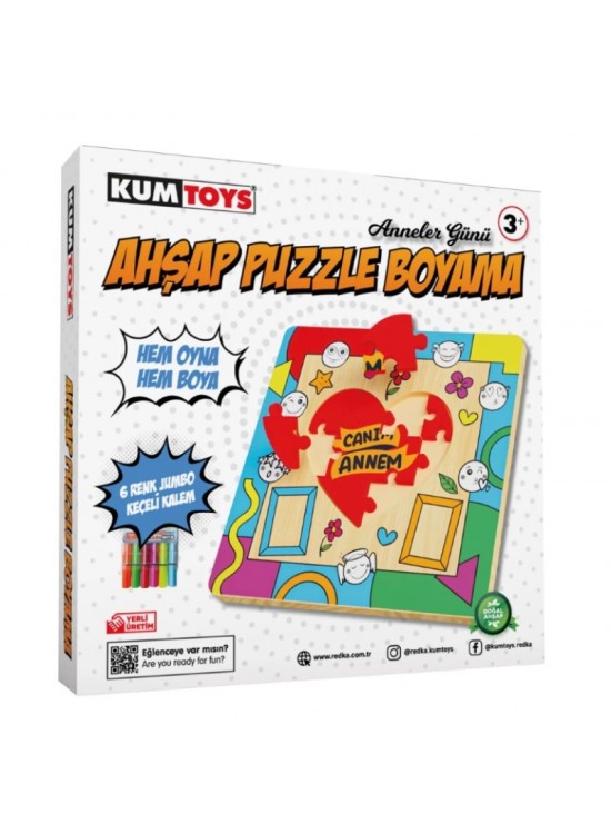 Kumtoys Ahşap Puzzle Boyama