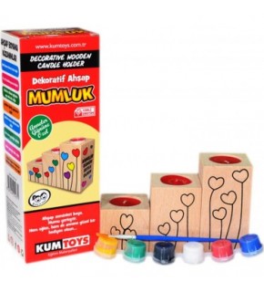 Kumtoys Dekoratif Ahşap Mumluk