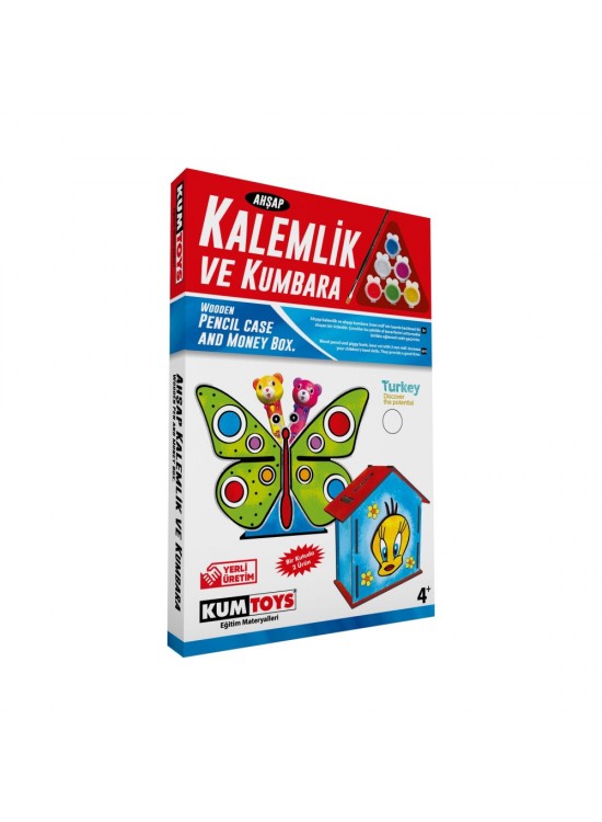 Kumtoys Kalemlik Ve Kumbara Set Ahşap KM5304