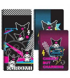 Kuromi Defter Spiralli Karton Kapak 16,5x22,5 80 YP Kareli 380632-12