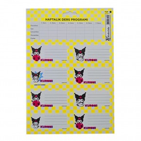 Kuromi Ders Programlı Etiket 3 Lü 220130-12