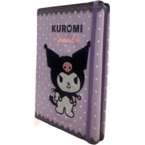 Kuromi Vegan Deri Günlük A5 100 Gr.192 Sayfa.lastikli, Kener Boyalı.Nakışlı 525-2092