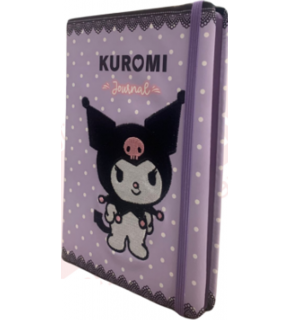 Kuromi Vegan Deri Günlük A5 100 Gr.192 Sayfa.lastikli, Kener Boyalı.Nakışlı 525-2092