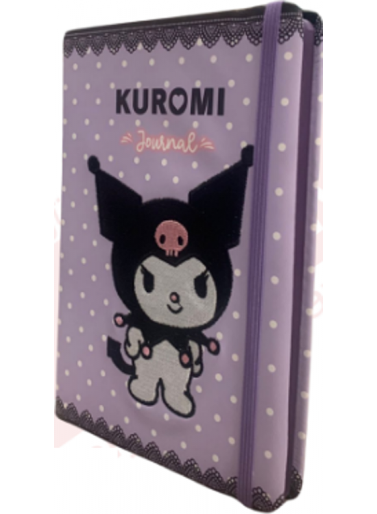 Kuromi Vegan Deri Günlük A5 100 Gr.192 Sayfa.lastikli, Kener Boyalı.Nakışlı 525-2092