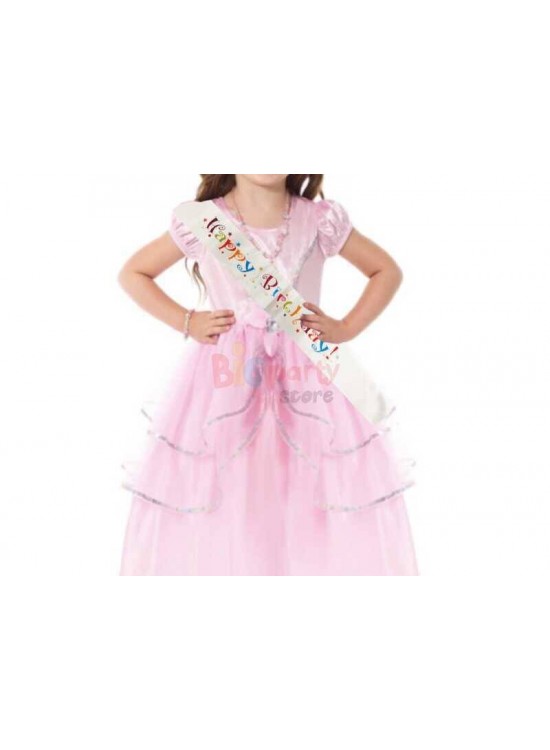 Kuşak Saten Happy Birthday Renkli