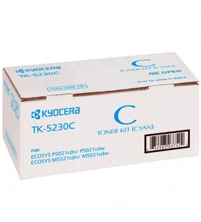 Kyocera TK-5230C Cyan Mavi Orjinal Fotokopi Toneri Ecosys M5521cdn-5521cdw P5021cdn-5021cdw 2.200 Sa
