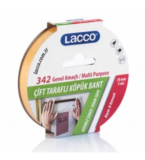 Lacco Çift Taraflı Köpük Bant 18Mmx5M  342