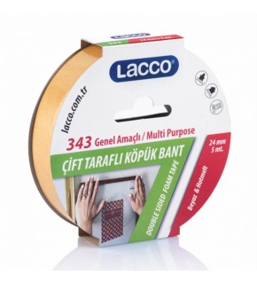 Lacco Çift Taraflı Köpük Bant 24Mmx5M 343