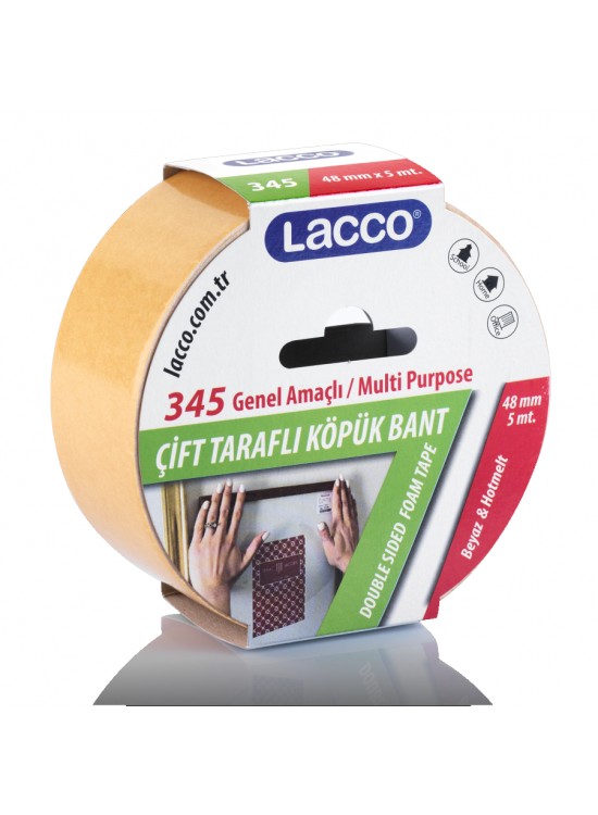 Lacco Çift Taraflı Köpük Bant 48Mmx5M  345