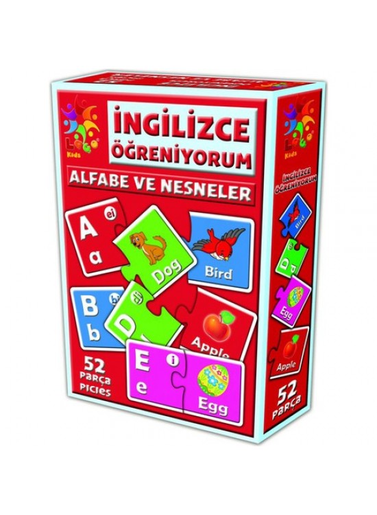 Laço Kids Puzzle İngilizce Alfabe ve Nesneler 52 Parça