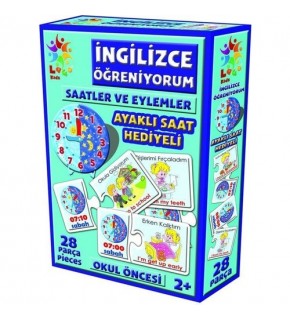 Laço Kids Puzzle İngilizce Saatler ve Eylemler 28 Parça