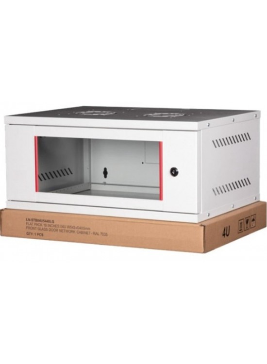 Lande LN-STB04U5440LG 4U 540x400 Ön Tek Cam Kapak Duvar Tip Boş Demonte Kabinet