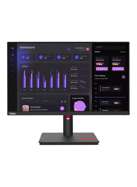 Lenovo 23.8" 63CFMATXTK ThinkVision T24i-30 60Hz 4ms Full HD IPS Pivot Monitör