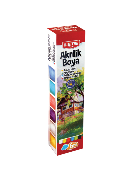 Lets Akrilik Boya 6 LI 25 ML Ana Renkler L-5200 Lets Akrilik Boya 6 LI 25 ML Ana Renkler L-5200