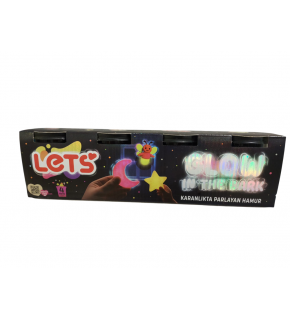 Lets Oyun Hamuru 4 Renk Karanlıkta Parlayan 440 G