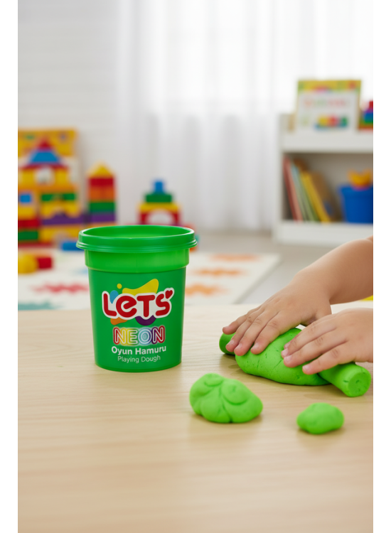 Lets Oyun Hamuru Tek Renk Neon Yeşil 110 G Y L01009