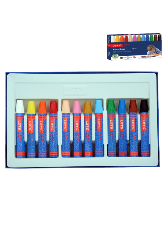 Lets Pastel Boya Karton Kutu Köşeli 12 Renk L-6120 Lets Pastel Boya Karton Kutu Köşeli 12 Renk L-6120
