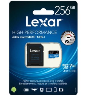 Lexar 512gb microSDXC™ UHS-I, SD adaptörlü, 100 MB-snye kadar okuma, 70 MB-snye kadar yazma