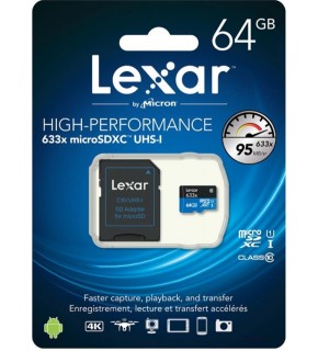Lexar 64GB C10 A1 V30 U3  Hafıza Kartı + Adaptör