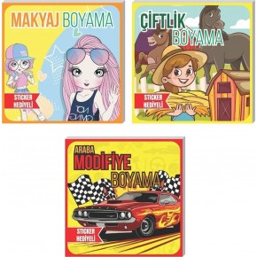 Lilamor Stickerlı Boyama Seti 22x22 48 Syf.24 Lü