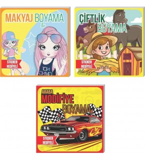 Lilamor Stickerlı Boyama Seti 22x22 48 Syf.24 Lü
