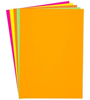 Lino 50X70  Fosforlu Fon Kartonu 10 Lu 5 Renk