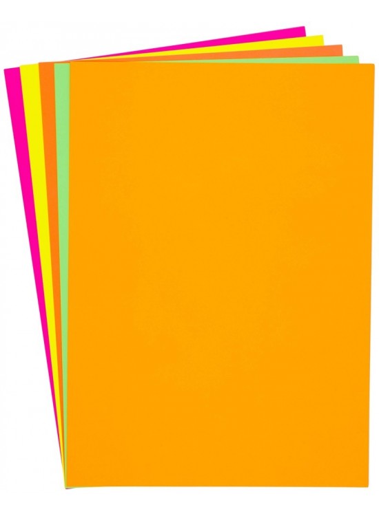 Lino 50X70  Fosforlu Fon Kartonu 10 Lu 5 Renk