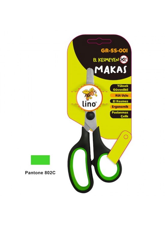 Lino Öğrenci Makası El Kesmeyen Blisterli (1 Adet) Lino Öğrenci Makası El Kesmeyen Blisterli (1 Adet)