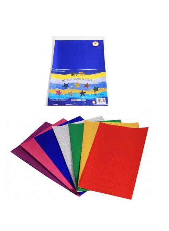 Lino Elişi Kağıdı Simli 10 LU 23x33 CM 7 Renk 3814-P