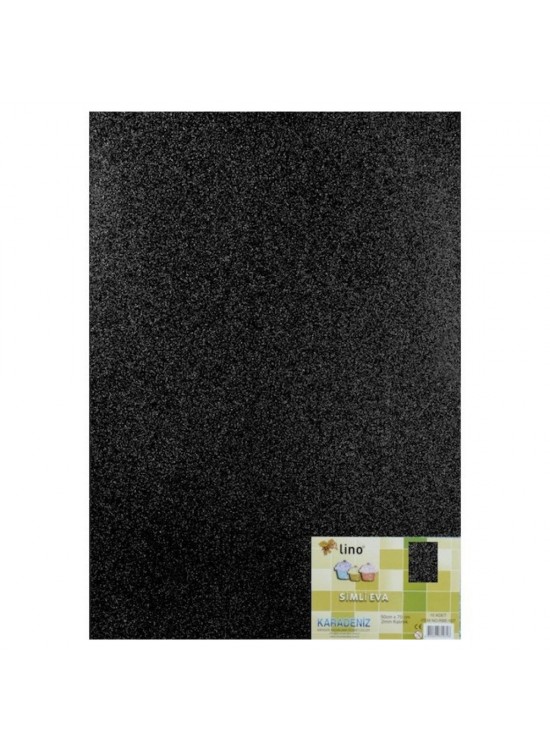 Lino Eva 50x70 Cm.Siyah 2 mm. Simli