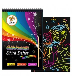Lino Gökkuşağı Sihirli Defter Spiralli A5 10yp
