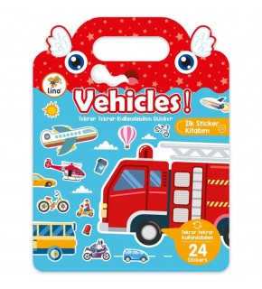Lino Tekrar Tekrar Kullanılabilen İlk Sticker Kitabım Vehıcles LS-501