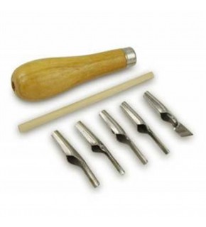 Linol Oyma Seti Ahşap Saplı 5 Li 65079