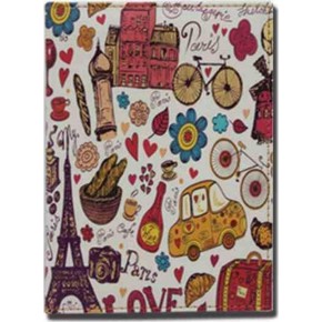 Liz Defter Suni Deri Desen Baskılı 14x20