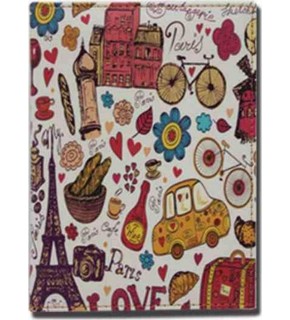 Liz Defter Suni Deri Desen Baskılı 14x20