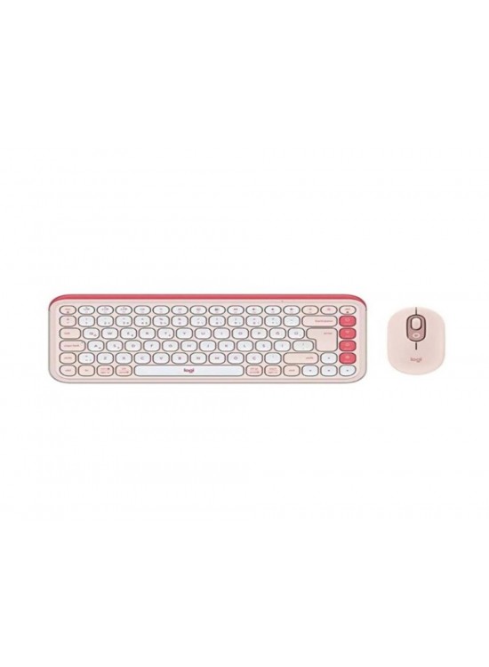 Logitech Pop Icon Combo 920-013077 Pembe Kablosuz Klavye Mouse Seti