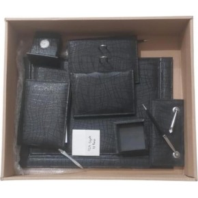 Logon Manavgat 8 Parça Suni Deri Siyah W966